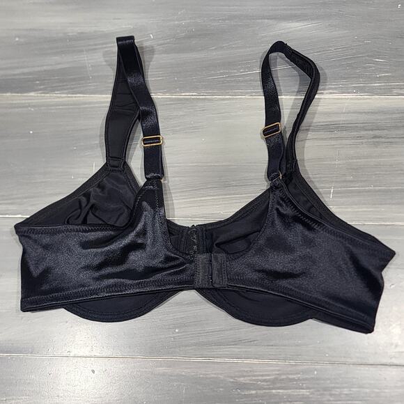 Vintage Sears Bra Underwire Black Floral 38C - Picture 2 of 9